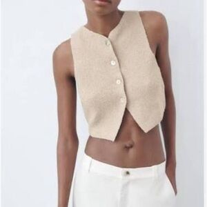 Zara Cream Sleeveless Top